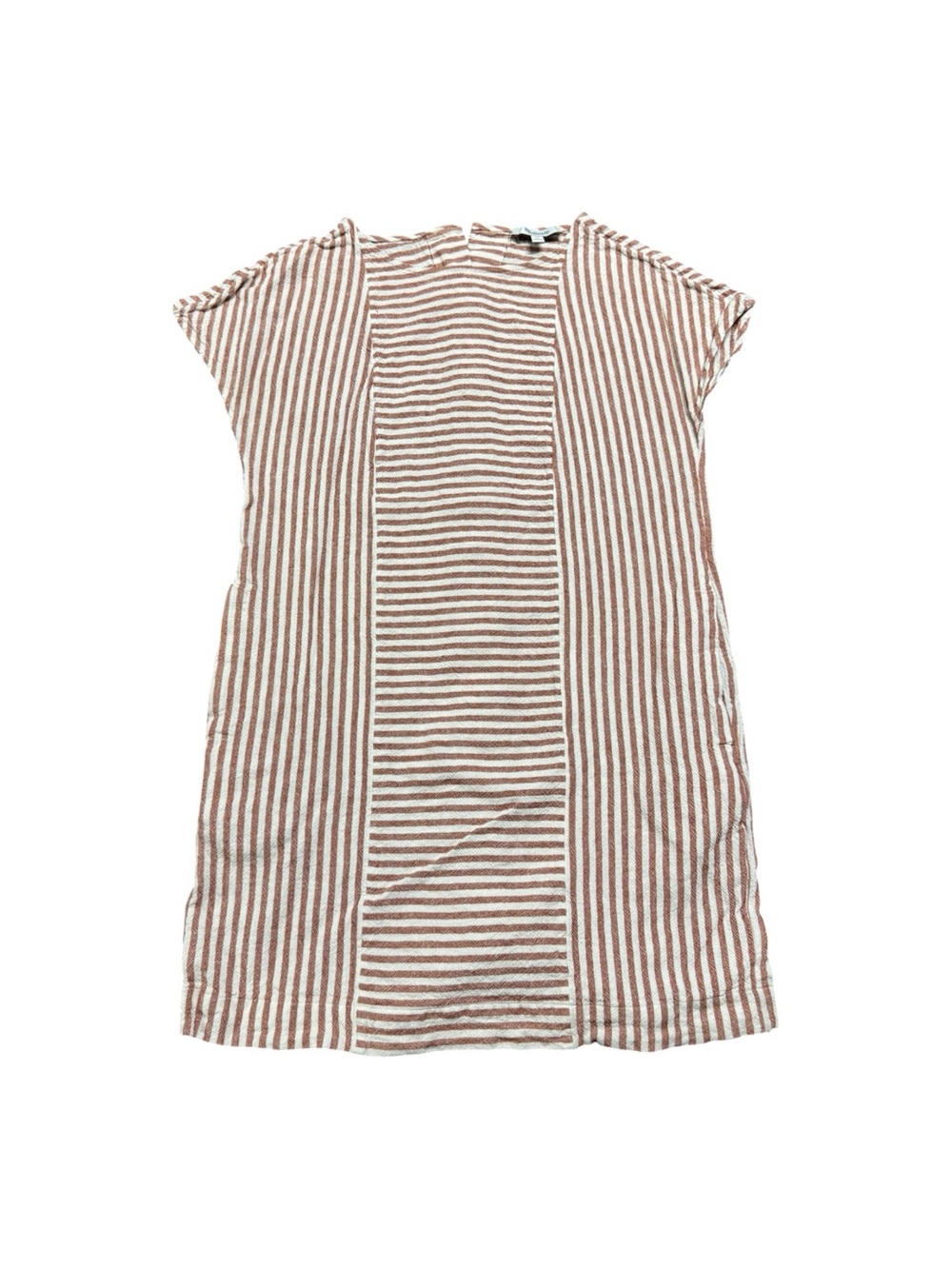 Madewell Women’s XS Rust Ivory Striped Short Sleeve Shift Dress